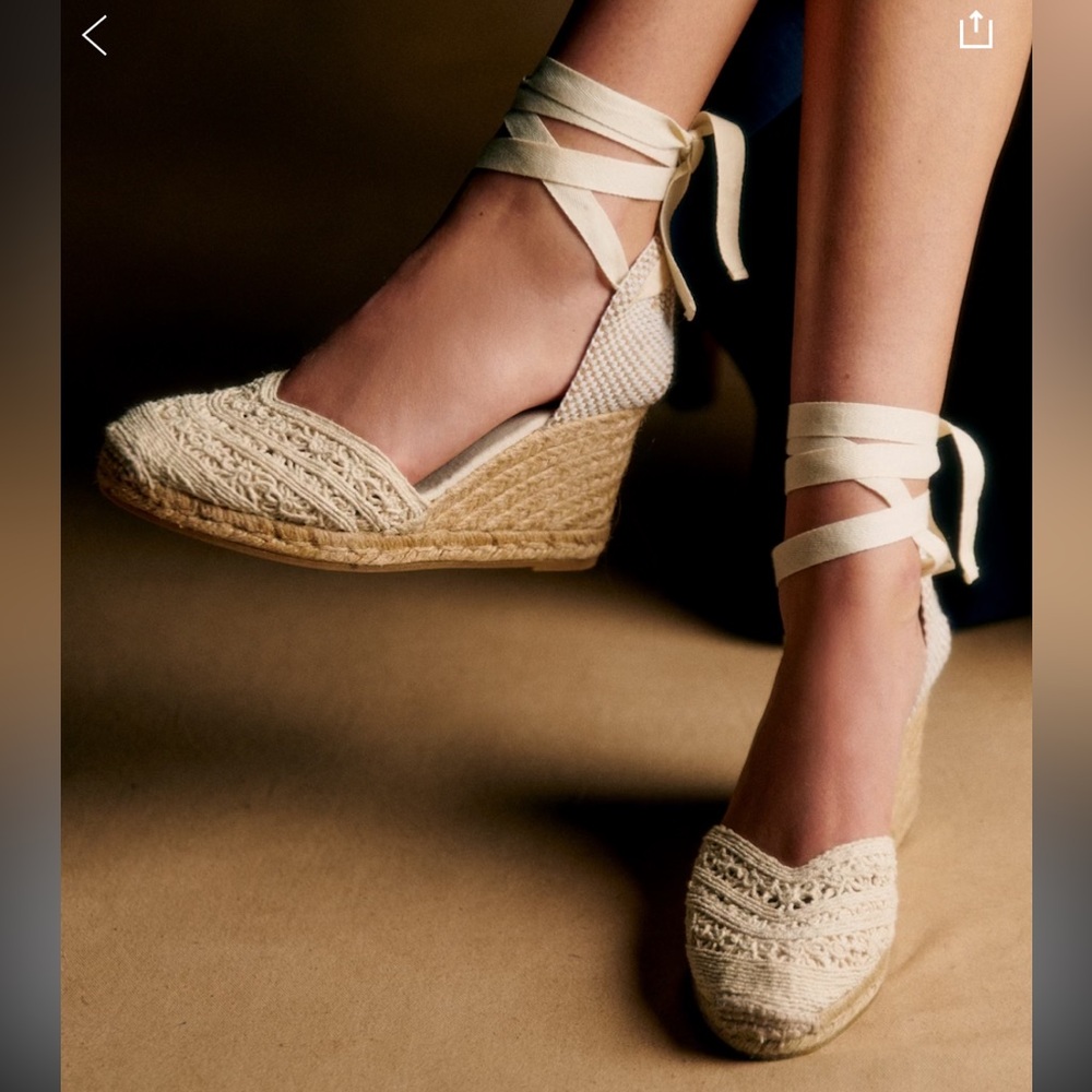 Sezane Diane Espadrilles Braided Ecru - Size 7